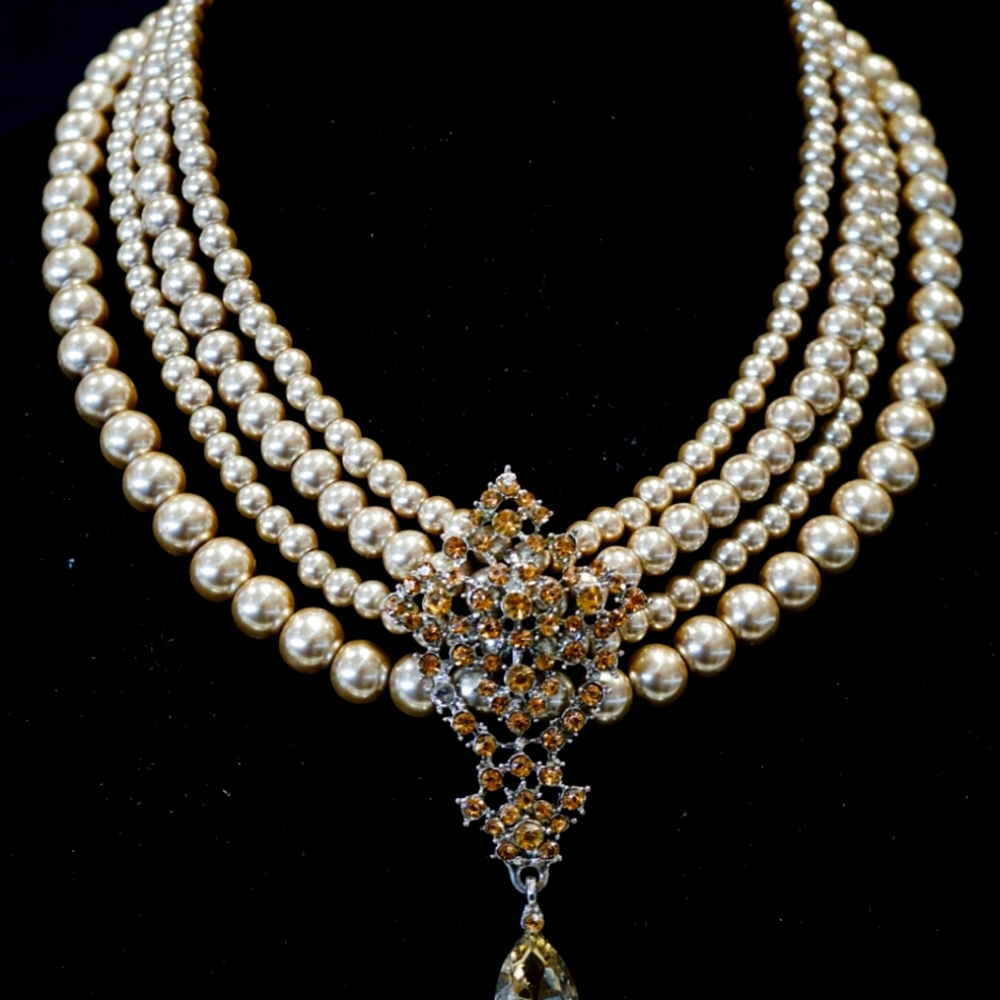 4 strand faux "camilla" pearl necklace